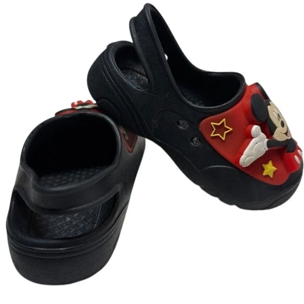 Disney Mickey Mouse Clogs Kids Black Red Unisex‎ 3D Character Slip On Size 5/6